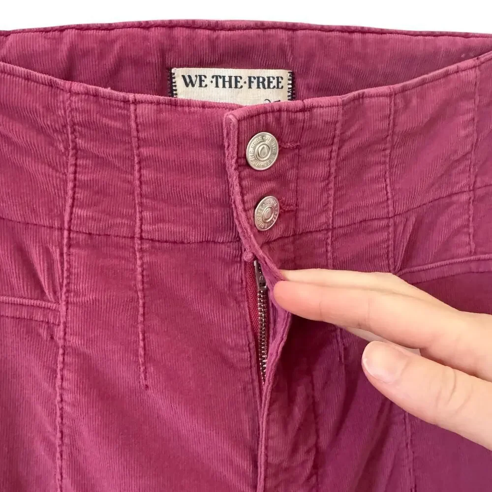 Free People We The Free Jayde Corduroy Flare Retro Pants Jeans Pink Size 27